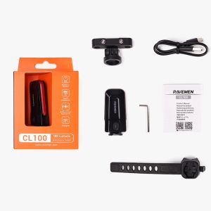 RAVEMEN CL100 Ultra‑Compact Rear Light (100 lm, 300° Visibility, Smart Brake Detection)