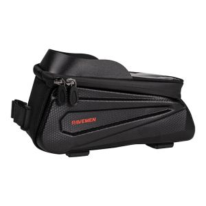 RAVEMEN CB11 – Bike Top Tube Bag with Phone Holder (Hard Shell, Waterproof, 6.5” Compatible)